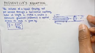 Derivation of poiseuilles formula [upl. by Malik]