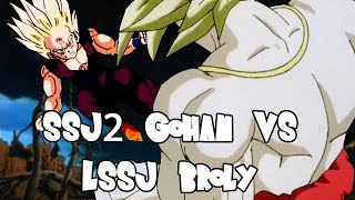 SSJ2 Kid Gohan vs LSSJ Broly [upl. by Lizzie]