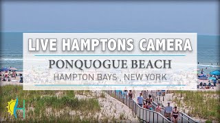 Hamptonscom  LIVE SURF CAM Ponquogue Beach Pavilion Hampton Bays New York [upl. by Maxma]