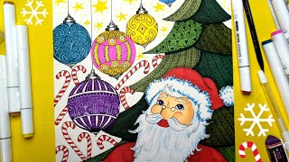 Christmas Themed Color Marker Sketch pen Zentangle art  Festive and creative Zendoodle Tutorial [upl. by Tormoria460]