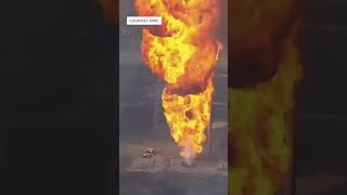 A pipeline burst in La Porte Texas FIRE [upl. by Jari]