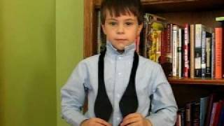 7 year old demonstrating how to tie a bow tie [upl. by Lehmann]