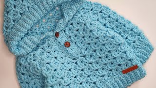 Crochet 67 How to crochet a baby pullover hoodie  Part 2 [upl. by Tabina]