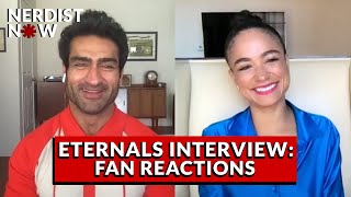 Marvel’s Eternals Kumail Nanjiani amp Lauren Ridloff Discuss Their Super Powers Diversity amp More [upl. by Einohtna]