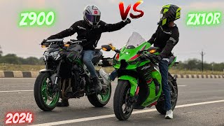 2024 Kawasaki Z900 vs ZX10R Drag Race 😱  1st Gear Challenge [upl. by Veda]