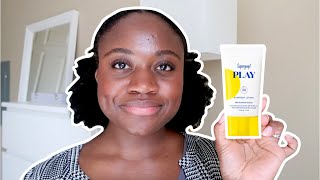 SUPERGOOP PLAY EVERYDAY LOTION SPF 50  SUNSCREEN REVIEW ON OILY ACNE PRONE SKIN [upl. by Oiramd46]