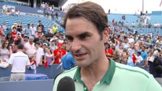 Cincinnati 2014 Final Interview Federer [upl. by Iramo210]