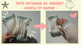 TUTO MITAINES AU CROCHET simple et rapide ❄️🦩 [upl. by Jewell412]