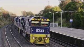 Coal Train In NSW With 82 Class amp G Class Locomotives 962010  PoathTV Australian Railways [upl. by Assirual]