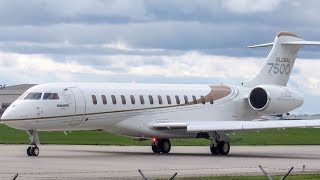 Bombardier Aerospace Global 7500 GL7T departing Montreal YULCYUL [upl. by Litman]