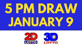 5pm Lotto Result January 9 2024 Swertres Ez2 PCSO [upl. by Yrome]