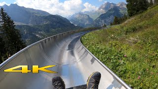 Mountain Coaster Oeschinensee Kandersteg Switzerland 4K 60p 🇨🇭 [upl. by Berkie]