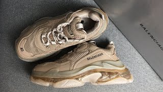 BALENCIAGA TRIPLE S SNEAKERS BROWN BROWN BLACK REVIEW From Supkicks [upl. by Kahler]