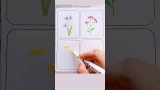 4 Easy way to draw flowers art painting satisfying shorts [upl. by Verina]