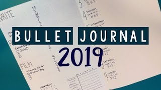 MINIMALIST BULLET JOURNAL SETUP 2019  PLAN WITH ME [upl. by Suivatal554]