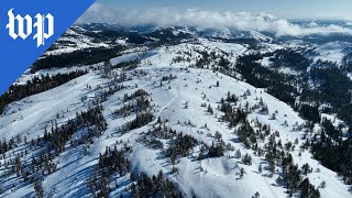 Stunning aerial views of Californias record level snowpack [upl. by Ihdin545]