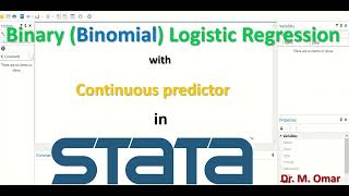 Binary Binomial Logistic Regression with Continuous predictor in STATA [upl. by Mcclenaghan]