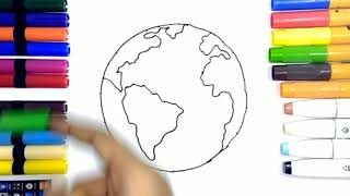 How to draw and colour Earth 🌍 [upl. by Dust]