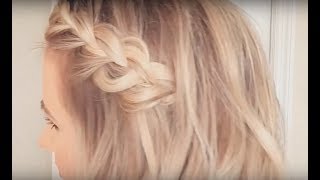 Side Braid Hair Tutorial on short hair [upl. by Imeaj453]