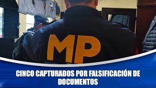 Cinco capturados por falsificación de documentos [upl. by Adnarram222]