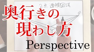 一点透視図法・二点透視図法・三点透視図法【パースペクティブ】絵画教室動画レッスン 字幕付 [upl. by Ahsillek465]