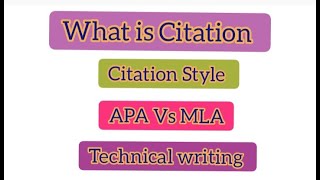 What is Citation  Citation Style  APA Vs MLA [upl. by Idoux]