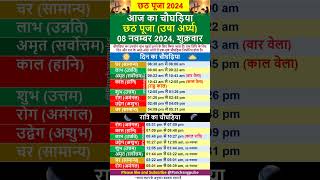 छठ पूजा 2024 उषा अर्घ्य का चौघड़िया I 8 November 2024 I Aaj ka Choghadiya shorts choghadiya [upl. by Aynotel125]