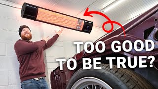 Best Garage Heater 24kW Athena WiFi Infrared Bar Heater Workshop Electric Heating Costs amp Review [upl. by Alegna]