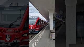 Swiss Train 3508 from St Moritz  Rhätische Bahn RhB trainspotter trainspotting swisstrains [upl. by Ainoloppa]