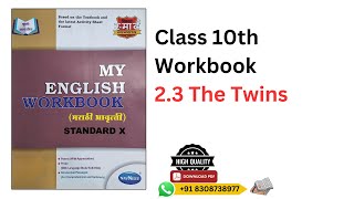 Class 10th English Workbook 23 The Twins Answer [upl. by Nimesay]