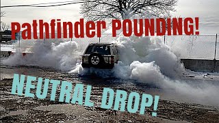 Nissan Pathfinder NEUTRAL DROP serious beating at the junkyard [upl. by Pantin287]