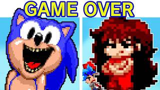 FNF GAME OVER but its Lord X Mix  All Endings Friday Night Funkin Mod Sonic PC Port BFGF [upl. by Aiuhsoj]