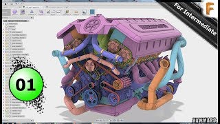 Fusion 360 Modeling V12 Engine EP 01 😍 Full HD [upl. by Busch638]