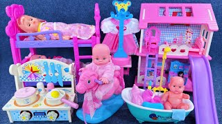 16 Minutes Satisfying with Unboxing Pink Princess Villa Playset，Mini Kitchen Toys ASMR  Review Toys [upl. by Wendt]