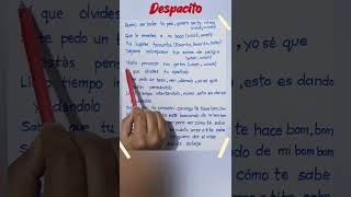 Despacito Song Lyricslove music song lyrics despacito luisfonsi daddy trending shorts [upl. by Eelime]