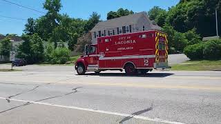 City of Laconia New Hampshire Fire Department 13 Ambulance 2 Responding [upl. by Lahcsap323]