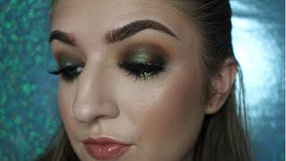 Morphe 39A Palette Tutorial Smokey Greens [upl. by Onirefez]