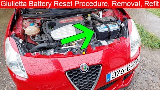 Alfa Giulietta Battery Reset Procedure Clear Codes Battery Removal and Refit [upl. by Dempstor]