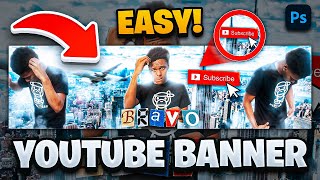 Photoshop Tutorial How To Make A IRL YouTube BannerChannel Art Easy IRL YouTube Banner Tutorial [upl. by Craig]