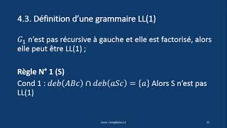 Analyse LL coditions dune grammaire LL  avec exemple [upl. by Droc]