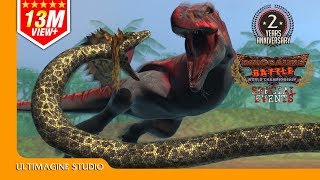 Titanoboa VS TRex  Dinosaurs Battle Special dinosaursbattles dinosaur dinosaurs jurassicworld [upl. by Ahsykal]