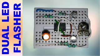 Dual LED Flasher Using 555 Timer IC [upl. by Sirrap921]