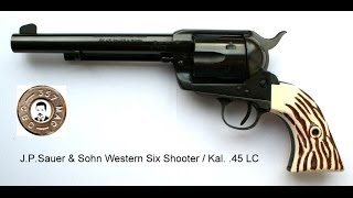 Presenting JP Sauer amp Sohn Western Six Shooter Kaliber 45 Long Colt Sprache Deutsch [upl. by Tarfe]