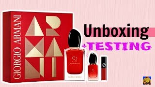 Giorgio Armani  Si Passione Eau De Parfum Red Gift Set UnboxingTesting [upl. by Hild884]