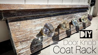 DIY Coat Rack from Old Door Knobs  Simple Wood Shelf with Vintage Hardware [upl. by Adnirak570]