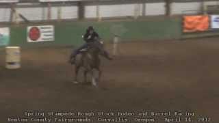 Barrel Racing Spring Stampede Rough Stock Rodeo Benton County Fairgrounds April 14 2012 [upl. by Eiromem962]