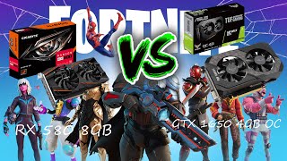 FORTNITE  RX 580 8GB VS GTX 1650 4GB OC Benchmark Test [upl. by Aracal945]