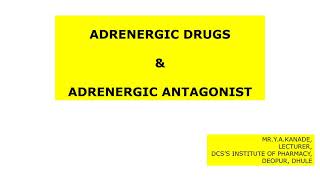 ADRENERGIC DRUGS amp ADRENERGIC ANTAGONIST [upl. by Jarret]