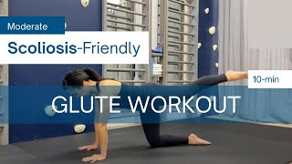 10Min ScoliosisFriendly GLUTE Workout  Exercises to Support Your Spine MODERATE [upl. by Wakerly]