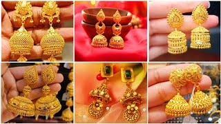 Latest gold jhumka designjhumka earringsgold jhalejhumki kammalgold earrings design [upl. by Nakhsa169]